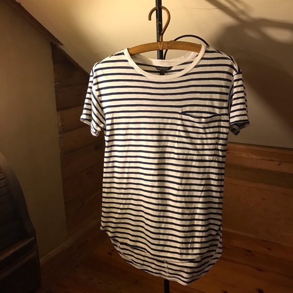 Banana Republic Tops - Banana Republic Navy White Striped Relaxed Crew Neck Tee, EUC, XS